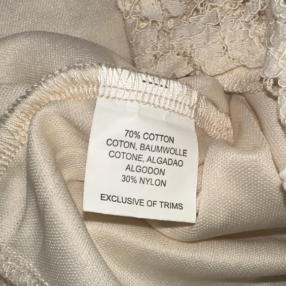 Blue Tassel Chic Lace Blouse in Cream Sz. L - Picture 9 of 10